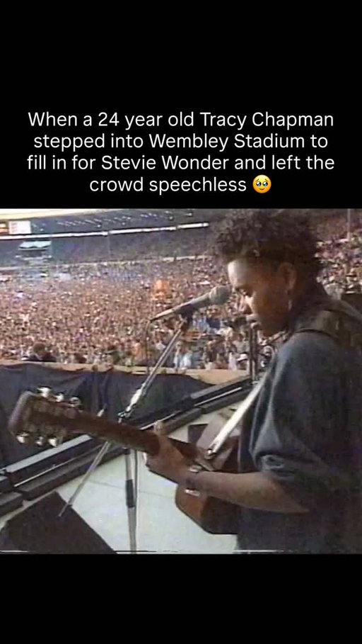 Beautiful moment ❤️

Tracy Chapman’s performance at Wembley Stadium during the 1988 Nelson Mandela 70th Birthday Tribute Concert is widely regarded as one of the greatest breakthrough moments in music history. After unexpected technical issues delayed another act, Chapman was asked to perform an additional solo set in front of more than 70,000 fans and a global television audience. Armed with just an acoustic guitar, she delivered powerful performances of songs like “Fast Car” and “Talkin’ ’bout a Revolution,” captivating millions with her voice and heartfelt songwriting.

The performance transformed Chapman from a promising new artist into an international star almost overnight. The overwhelming response led to a surge in album sales and introduced her music to audiences around the world. Decades later, her Wembley appearance is still remembered as a defining example of how one unforgettable live performance can change an artist’s career forever.

#country #countrymusic