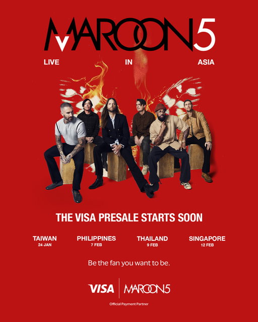Asia, are you ready?

Maroon 5 Asia 2027 Tour is coming, with Visa as the Official Payment Partner. Look out for the Visa Presale. It’s your chance to be the fan you want to be.

For more information, visit the link in bio.