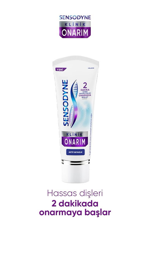 Sensodyne Klinik Onarım ile tanışın. Hassas dişleri 2 dakikada onarmaya başlar*. 🦷✨

*Klinik olarak kanıtlanmış, hassasiyete karşı 14 gün içinde rahatlama etkisi.