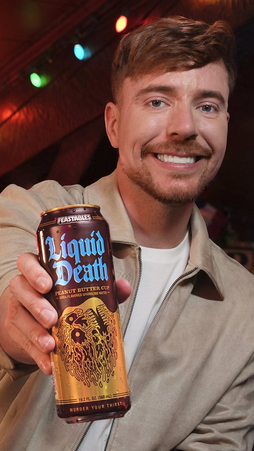 Get Peanut Butter Cup soda from @liquiddeath, @feastables, and @mrbeast right now on Amazon or in select stores near you. With just 10 calories and 3g of sugar per 12oz can, and no actual nuts, it’s like a chocolate peanut butter shake with bubbles that can be chugged by kids and bikers alike.

Link in bio.