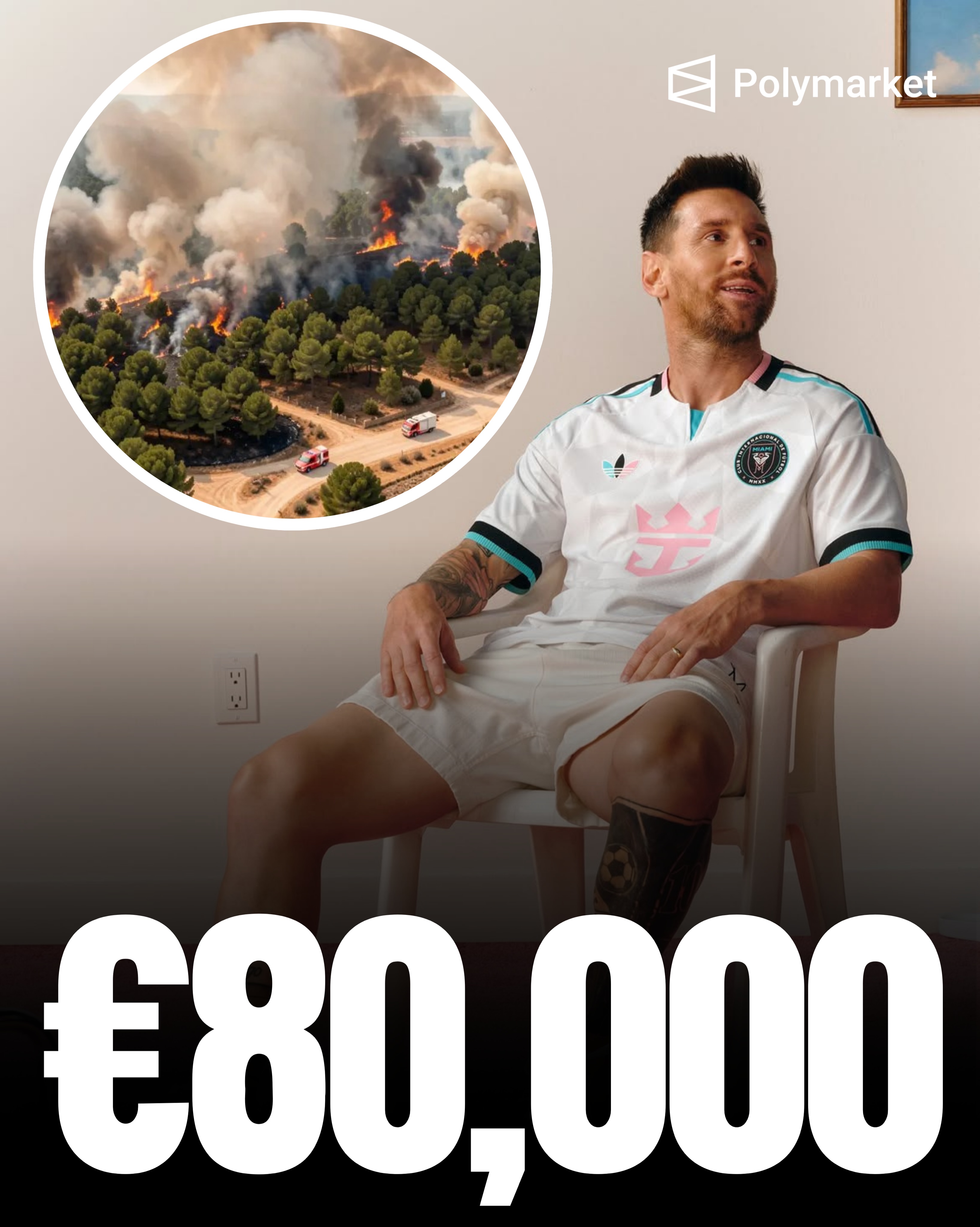 🚨💰 𝗡𝗘𝗪: Lionel Messi has donated €80,000 to help rebuild the Sierra Oeste region of Madrid.

🗣️ Isabel Díaz Ayuso (President of the Community of Madrid):

I want to thank Messi and say that the people of Madrid hope to welcome him soon and give him the applause he deserves.”