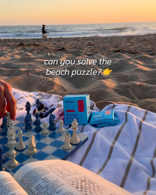 ♟️ Chess on the beach >>> everything else 🏖️ 

Summer's not over yet. Grab your friends, soak up the sun, and see if you can crack the puzzle.

@neurogum's Watermelon Energy & Focus is here for a limited time and selling out fast. Shop on Amazon or at the link in story with code CHESS20 for 20% off before it's gone 🍉 

Tell us in the comments if you can solve the puzzle 😎