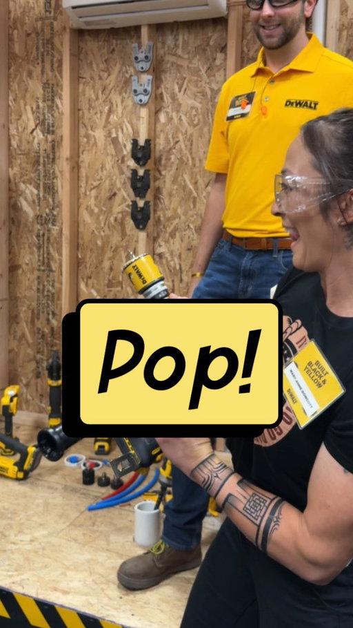 Pop it like it’s hot 🥵 

New @dewalttough hole saw at the #builtblackandyellow event! 

•

•

@dewalt_ca 
#theladyplumber #dewalt #dewalttough #dewaltpartner