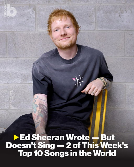 Ed Sheeran bookends this week's Global 200 chart top 10 — but not as a performer.⁠
⁠
For the fourth consecutive week, Shakira and Burna Boy’s “Dai Dai (FIFA World Cup Official Song 2026)” leads the chart, which counts Sheeran as one of five writers. Plus, KATSEYE debuts at No. 10 with “Animal,” cowritten by Sheeran and three other writers. ⁠
⁠
More details on Sheeran's history on the chart + see the last time he hit No. 1 as a performer at the link in bio.