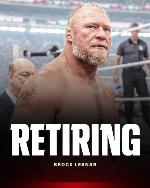 Brock Lesnar has officially announced his retirement from the WWE on the @patmcafeeshow following his loss to Oba Femi at #SummerSlam this past weekend. (SWIPE FOR MORE)