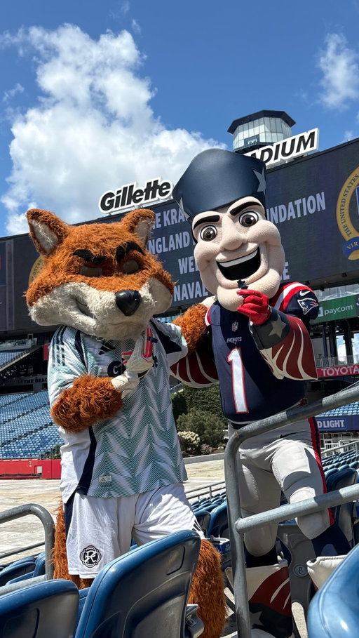 Had to call in some reinforcements to get all the tape off our Gillette Stadium seats!