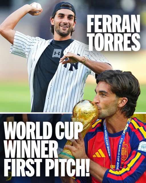 El Tiburón on the mound 🇪🇸

Ferran Torres throws out the first pitch at Yankee Stadium!

#Spain #Yankees #Soccer #FIFA