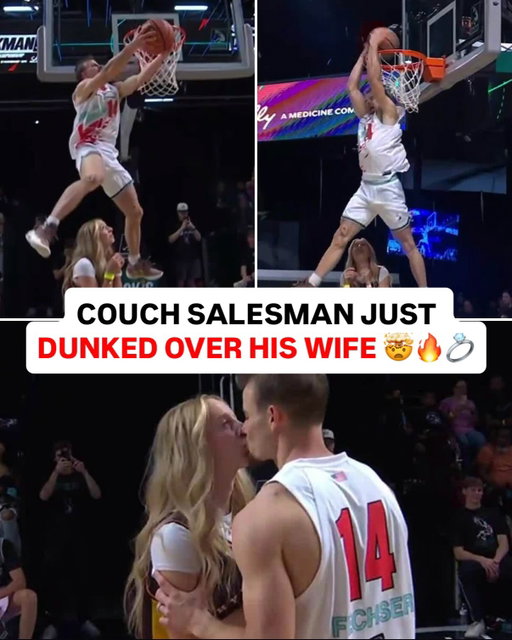 COUCH SALESMAN HYRUM FECHSER JUST CAUGHT A LOB FROM HIS WIFE AND DUNKED OVER HER 🤯🚨

They even shared a smooch after ❤️

DUNKMAN 🔥📺 LIVE ON TNT & HBO MAX