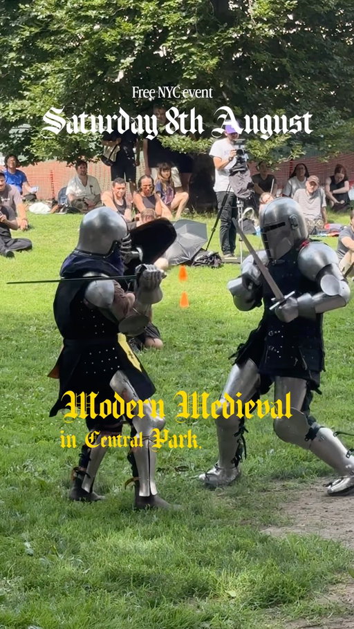 Free NYC EVENT! Come watch the knights fight for glory in Central Park this Saturday, August 8 

⚔️ 2:00-4:00 PM
📍Central Park, southwest of The MET
@gladiatorsnyc @thearmoredleague

P.S. come say hi to me!