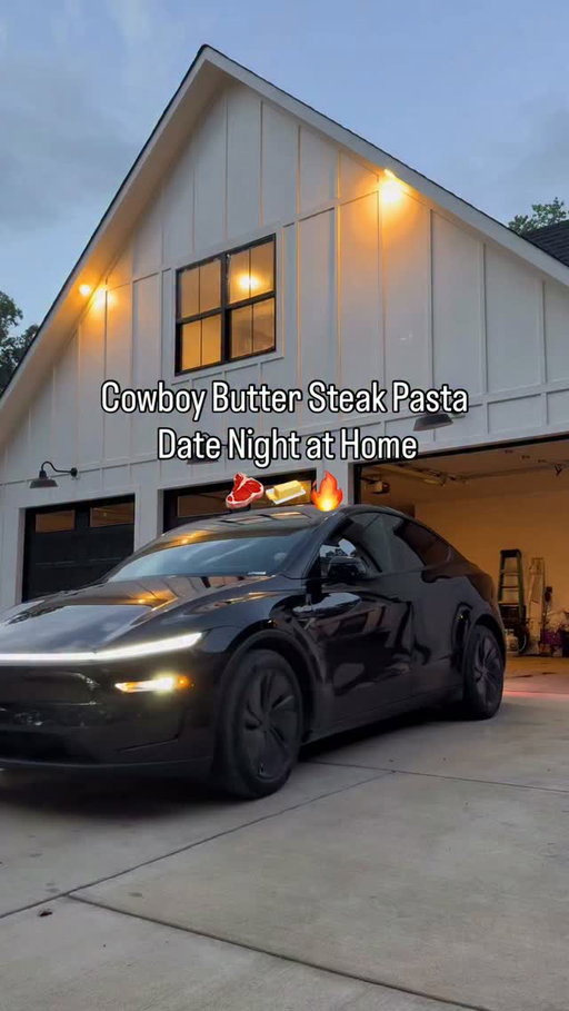 Cowboy butter steak pasta date night at home #cookingvlog #outdoorcooking #lifestylevlog #blackstone #backyardvibes