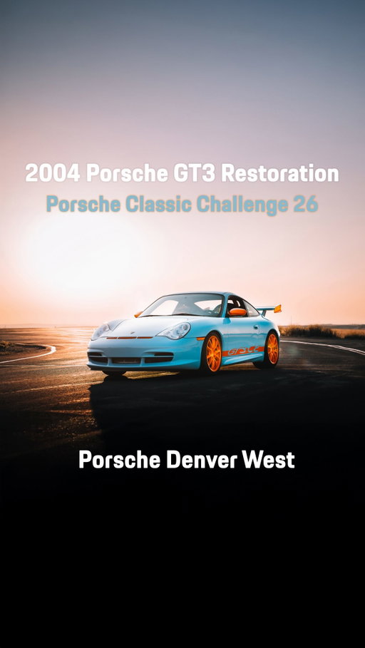 A 2004 911 GT3, reborn on Colfax.

From track‑worn legend to Gulf‑blue tribute, the GT3 Colfax Edition honors Porsche motorsport, Denver heritage, and the craftsmanship of our entire Porsche Denver West team. A ground‑up restoration. A community effort. A one‑of‑a‑kind 996 GT3 built with passion, precision, and purpose.

#PorscheChallenge26 #GT3ColfaxEdition #PorscheDenverWest #RestorationChallenge #996GT3