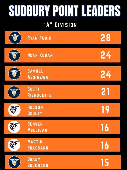 Final point leaders for the summer! Congrats to @ryan_rubic @max.portelance and @noahlar0se for leading their respective divisions