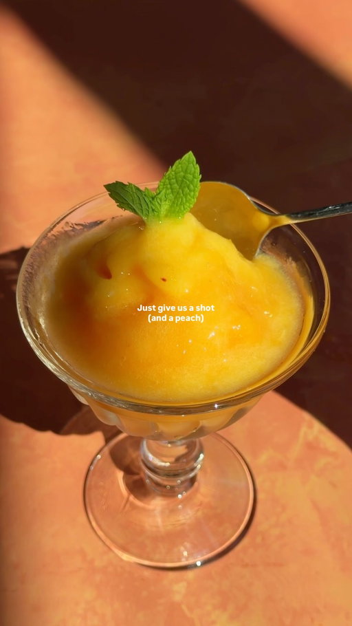 Yeah, we were influenced 🍑

Slowly add a shot of Nowadays to your frozen peach halves, scrape until it forms a sorbet, and enjoy ✨