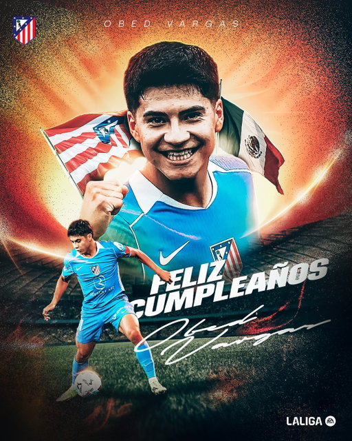 21 años del '21' del Atlético... ¡Muchas felicidades, Obed! 🥳🇲🇽⚽

21 years of Atlético's “No. 21”... Happy birthday, Obed! 🥳🇲🇽⚽

#LALIGAAmerica