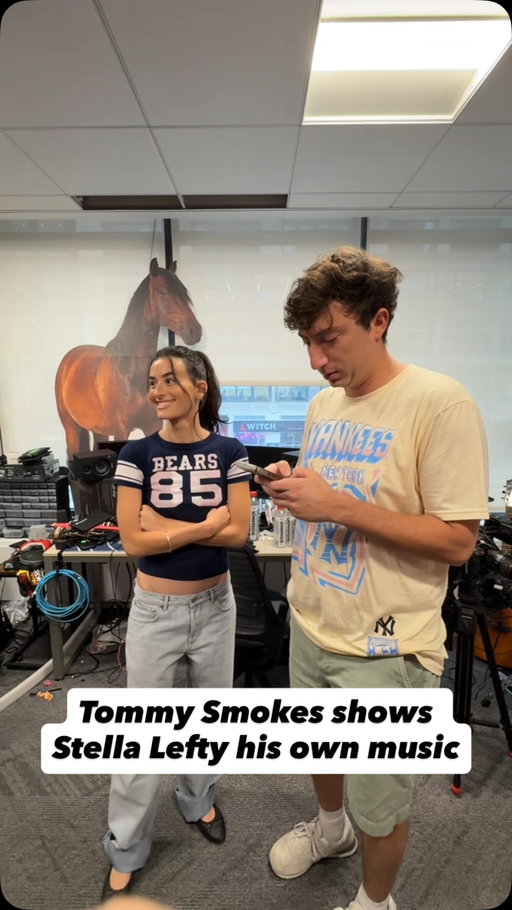 Tommy Smokes got the chance to show @stellalefty some of his own music in HQ today