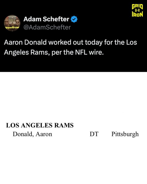 Aaron Donald worked out at the Rams facility today and wanted to do a workout in a football helmet 👀

He has been spotted multiple times at the Rams facility this offseason...

(via @adamschefter)