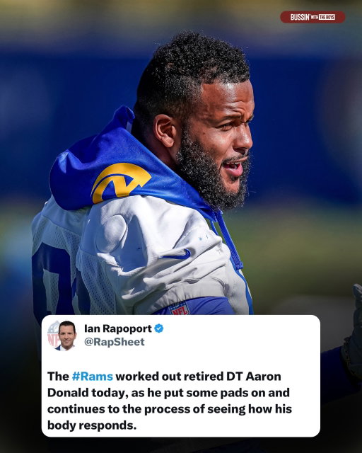 Aaron Donald put the pads back on as he worked out with the Rams today 👀 

The comeback is getting closer 🙏