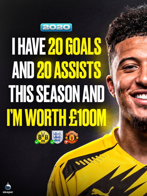 It’s time we have a proper discussion about Jadon Sancho. 

In 2020, this young English talent had the world in his hands, playing for Dortmund and no doubt being one of the hottest names emerging in football… 40 G/A’s in one season, playing for England… shortly, followed a huge £90m+ move to Manchester United.

6 years later, we can’t lie it’s not gone how we’d have expected, but people need to remember he’s only human and the picture might be deeper. In addition, the guy is still only 26 and has just played in 3 back to back European finals… he’s far from over, it’s down to him where his future lies, but don’t give up on Jadon yet.

Respect him a little more, the best still might be yet to come. JS7… 🔮✨