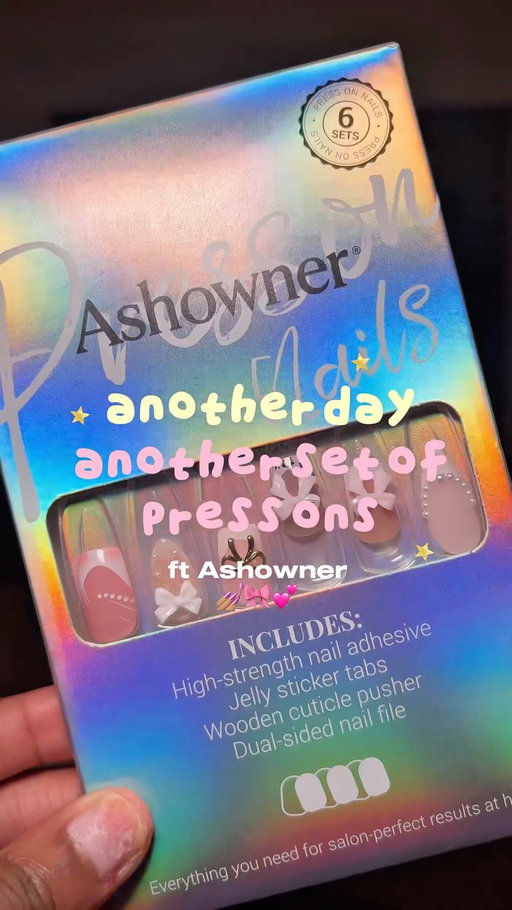 These nails from @ashowner_nail are absolutely perfect! Still can’t believe I have so many different options all in one pack ✨ 

I love being able switch it up 💕

🎁 Buy one, get one free
💖 Use code ASHOWNER20 for 20% OFF
🔗 Shop through the link in my bio!

Now tell me… which style would you wear first? 👀✨

#pressonnails #pressons #nails #diy #nailstyle