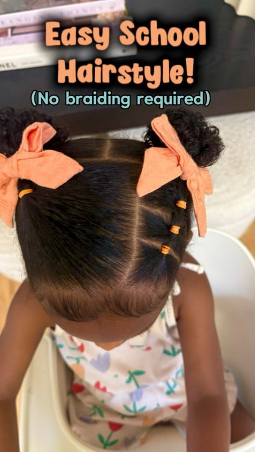 This back-to-school hairstyle might just top the charts as my favorite yet! Currently obsessing over colored rubber bands to add a little pizzaz to Jayla’s hairstyles!! 

#backtoschoolhair #toddlerhairstyles #curlyhairtutorial #nobraids