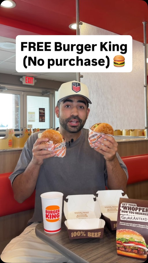 FREE Burger King Whopper and no purchase necessary 🍔 #burgerking #fastfood