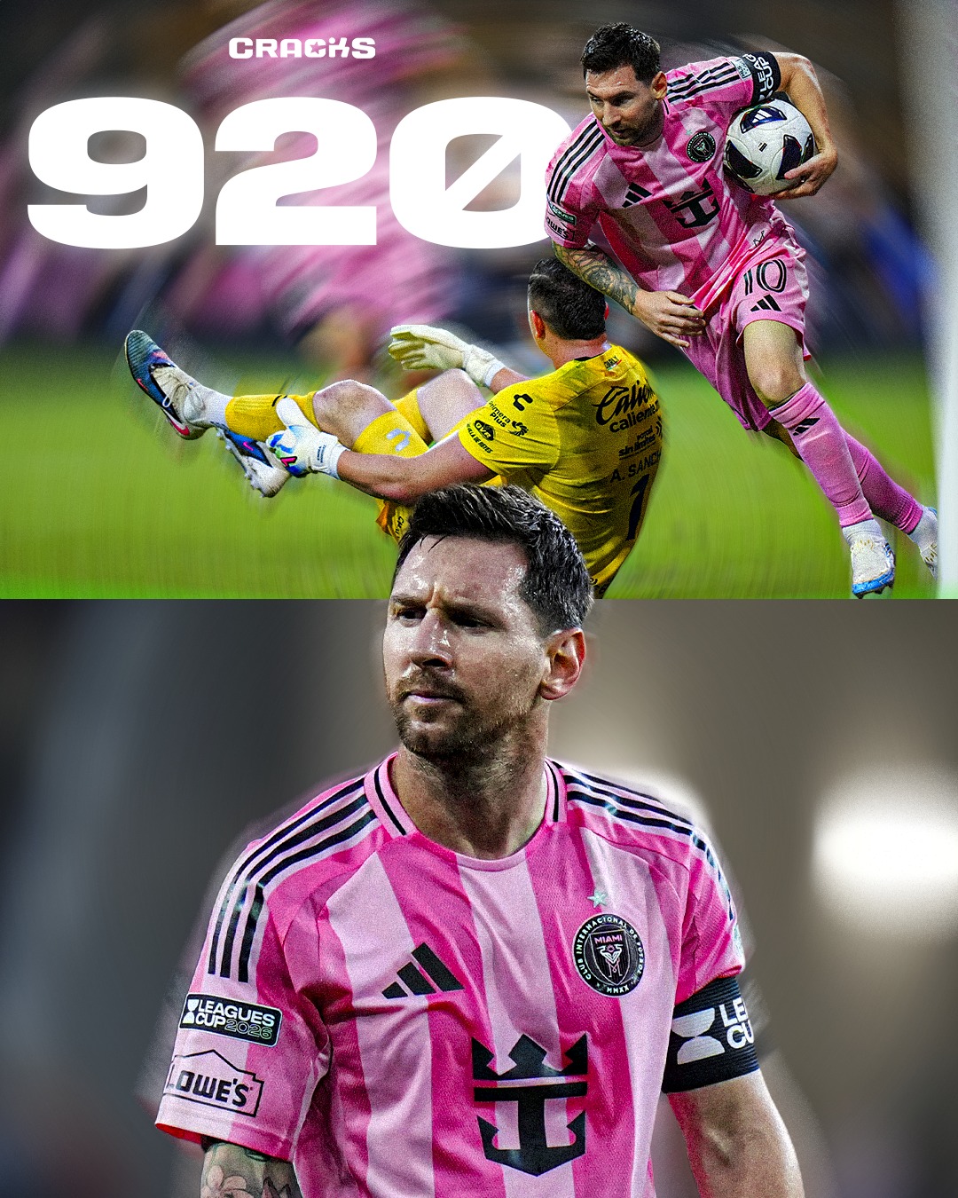 🐐 ¡MESSI ALCANZA LOS 920 GOLES!

⚽ Lionel Messi llegó a los 920 goles oficiales en su carrera profesional.

⚠️ OJO. Quedó a solo 80 de alcanzar la histórica cifra de 1.000.