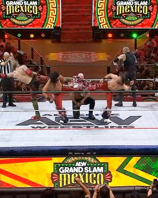 The SUPERKICK PARTY is underway in Arena México! 🎉 @Christian4Peeps @RatedRCope @MattJackson13 @NickJacksonyb

#AEWDynamite #grandslammexico is LIVE on TBS & HBO Max!