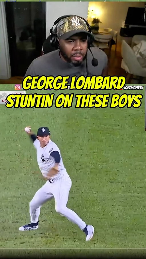 GEORGE LOMBARD JR COOKIN ON DEFENSE BALL WAS HIT 105.5MPH LETS GOOO #yankees #reaction