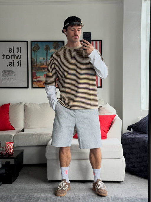 Tee @asos 
Shorts @uniqloeurope 
Trainers @adidasoriginals
Cap @emestudios_ 

Henley @asos_man 
Trousers @zaraman 
Shoes @drmartensofficial 
Bag @ronning 
Glasses @asos 

Tee @asos 
Shorts @nextman 
Trainers @adidasoriginals 

Henley @cosstores 
Shorts @aelfricedenofficial 
Loafers @nextman 

Baby tee @uniqlo 
Jorts @uniqloeurope 
Loafers @nextman