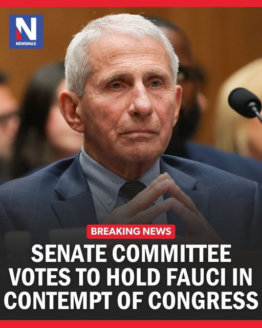 BREAKING: A Senate committee has voted to hold Dr. Anthony Fauci in contempt of Congress and refer him to the Justice Department for potential prosecution over his refusal to answer questions at a hearing last week focused on his handling of the COVID-19 pandemic.