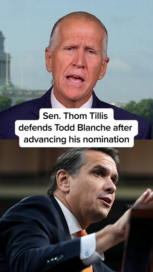 Sen. Thom Tillis, R-NC, voted to advance acting Attorney General Todd Blanche’s nomination Tuesday to the permanent role after Blanche issued an order to terminate President Donald Trump’s “anti-weaponization fund.” When asked whether any president’s personal attorney should become attorney general, Tillis defends Blanche, saying he’s no longer Trump’s attorney. Tillis tells Morning Joe that Blanche has been interested in the DOJ “long before he ever knew Donald J. Trump.” #news #politics #donaldtrump #DOJ #Congress