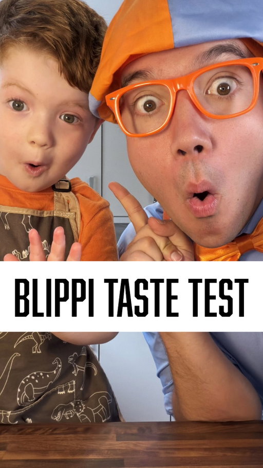 Got my mate Blippi over for a blind taste test! 🔵🟠 #kids #fun #chef #blippi