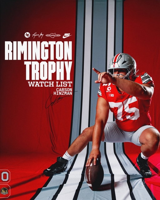 Carson Hinzman named to the Rimington Trophy Watch List. 🏆