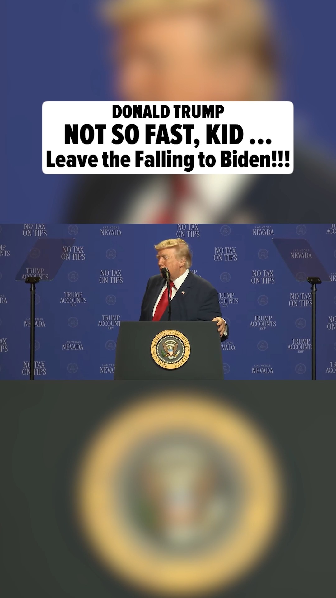 👀‼️ A toddler nearly took a tumble during President Trump's Las Vegas speech ... but POTUS made sure Joe Biden was the only one being knocked down.