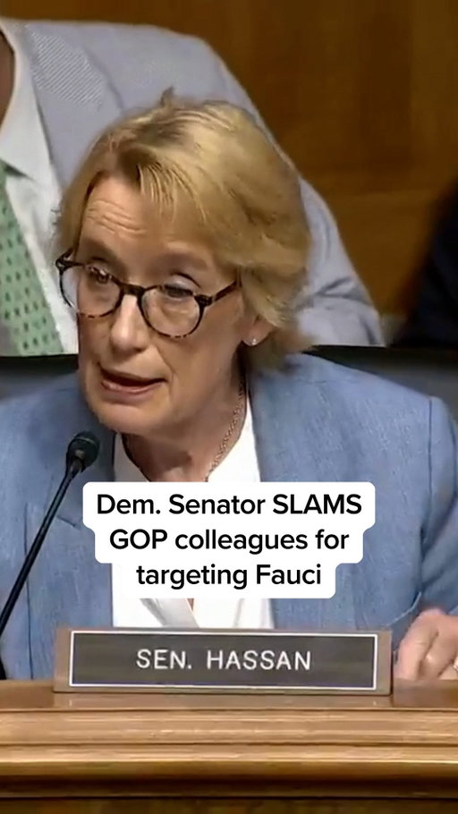 Democratic Senator Maggie Hassan, D-N.H. SLAMS her Republican colleagues on the Senate Committee on Homeland Security and Governmental Affairs for supporting holding Dr. Anthony Fauci in contempt of Congress. 

#Congress #Fauci #politics