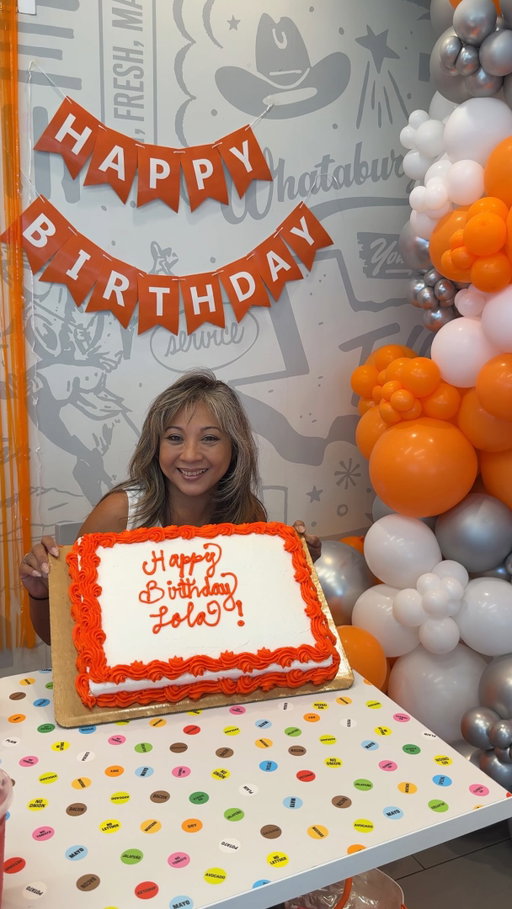 Whataburger is ALL ABOUT the birthdays this month! 🎂 They helped fly down My Mom aka Lola for an epic surprise party, and for their 76th birthday in August, YOU can join the celebration. They’ve got special 76¢ menu items every Wednesday, plus BOGO #1 Whataburgers on Aug. 8 for #NationalWhataburgerDay!