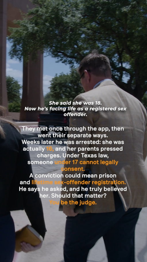 A real legal dilemma with life-changing consequences.

Two people meet through a dating app. He says he asked her age and believed she was 18. Weeks later, he's arrested after learning she was actually 16. Under Texas law, a person under 17 generally cannot legally consent, and a conviction can carry severe penalties, including prison and sex offender registration.

What would your verdict be?

#TexasCriminalDefense #YouBeTheJudge #TexasLaw #CriminalDefense #WestTexas #KeithAndLorfing #WestTexasTough #LegalEducation