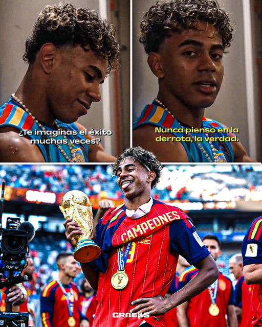 🇪🇸🔥 MENTALIDAD DE CAMPEÓN 🧠

Horas antes de disputar la final del Mundial 2026 ante Argentina, la Selección de España recordó un video de Lamine Yamal en el que dejaba clara su mentalidad: ya se veía levantando la Copa del Mundo. 🏆🤩