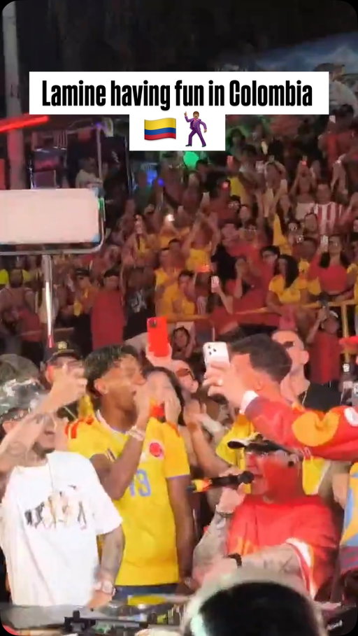🇨🇴🔥 Lamine Yamal in Medellín. The Barcelona superstar was spotted singing “El Ritmo Que Nos Une” alongside Ryan Castro… while proudly wearing the Colombia jersey. 😍🎤

Lamine is fully embracing Colombia. 😂