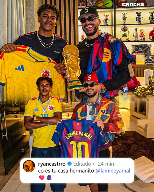 LAMINE YAMAL х RYAN CASTRO. 🔥🇪🇸🇨🇴

Ryan Castro compartió fotos junto al campeón del mundo durante su visita a Colombia. 🇪🇸🤝🇨🇴🔥