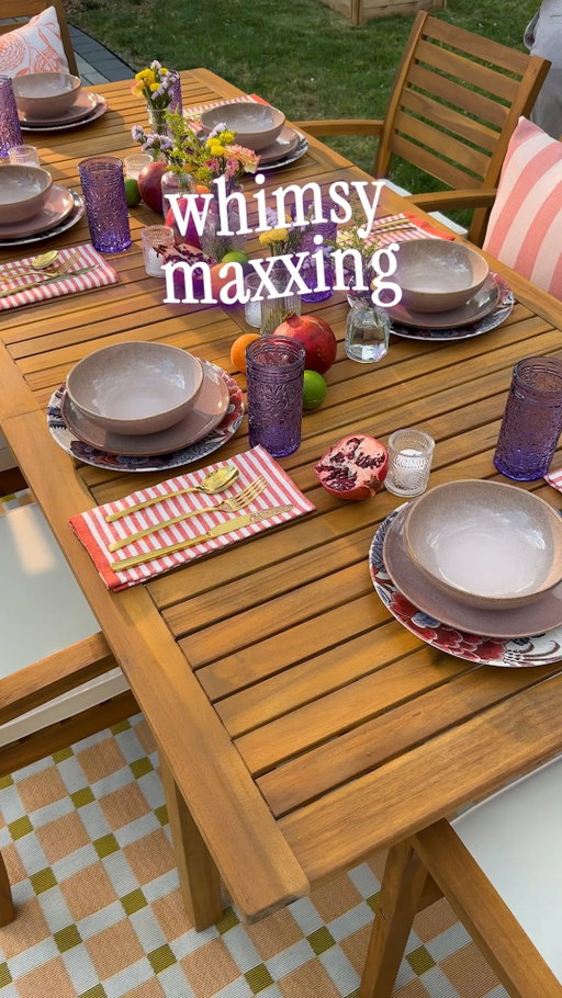 Making tablescapes worth gathering around. ✨🥂 #whimsycore #outdoordining