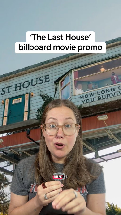 Does the man living in the billboard, in West Hollywood, make you want to see the movie ‘The Last House’? #thelasthouse #netflix #newmovies #thrillermovies #entertainmentnews
