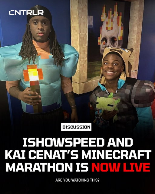 IShowSpeed and Kai Cenat’s Minecraft marathon is live now‼️🍿

They can’t stop streaming until they beat ALL of the bosses in the game… are y’all watching this⁉️

#minecraft