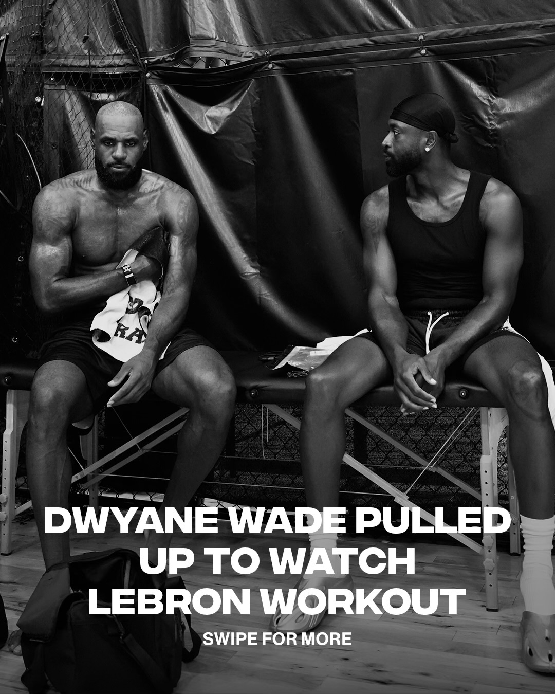 Watching greatness never gets old. ⚡️ 

Dwyane Wade showing love to his old teammate, LeBron James, as he trains for his 24th season. (via @bigb.media, @chrisjohnsonhoops)