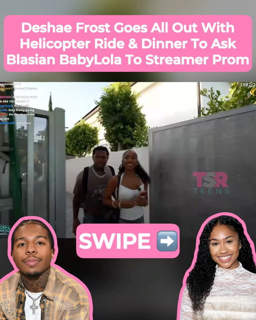Aww! #DeshaeFrost had #BlasianBabyLola all smiles the entire stream. Before asking her to Streamer prom, he surprised her with her first-ever helicopter ride over Los Angeles. He then kept the surprises coming with a violinist, a $5K Cartier bracelet, and a romantic rooftop dinner where he popped the question! 💕 (SWIPE) (📸: @gettyimages) ✍🏽: #TSRStaffKH