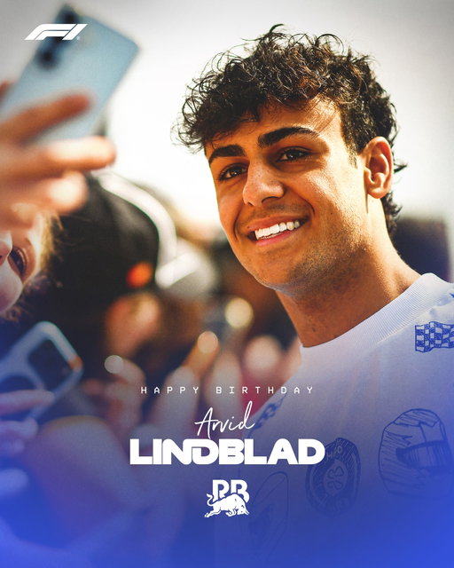 Wishing a very happy birthday to @arvid.lindblad 🥳

The Racing Bulls rookie turns 19 today! 🎂

#F1 #Formula1