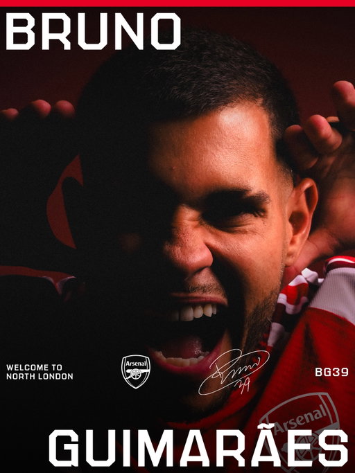 Our warrior. 

Welcome to The Arsenal, Bruno Guimaraes 🤩