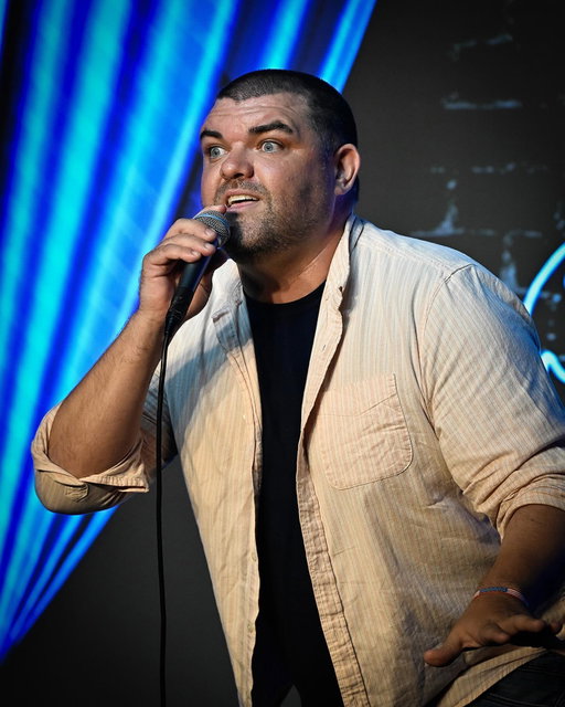 Comedian @adamcozens27 performs at The Ice House Comedy Club on August 07, 2026 in Pasadena, California. (Photo by Michael S. Schwartz/Getty Images