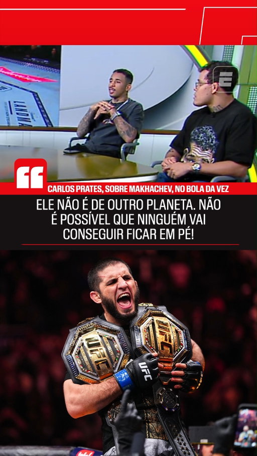 "NÃO É DE OUTRO PLANETA!" 👀 Em entrevista no Bola da Vez, Carlos Prates falou sobre a possiblidade de enfrentar o vencedor da luta entre Ian Garry e Islam Makhachev e destacou que, apesar de todas as suas qualidades, o russo não é imbatível!

Assista ao Bola da Vez com Carlos Prates e Caio Borralho neste sábado, 8, às 20h, pela ESPN no Plano Premium do #DisneyPlus

#ESPNKnockOut #BolaDaVez #CarlosPrates
