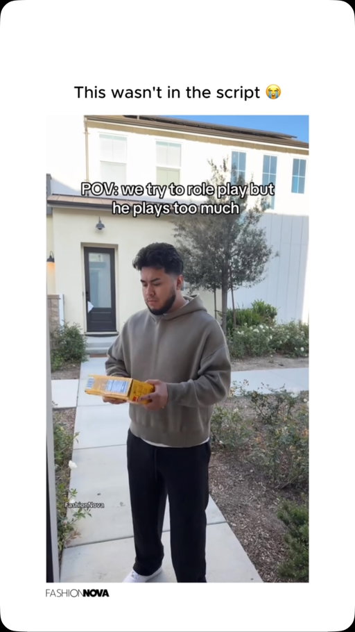 Not him breaking character 😭😂

#fashionnova #novababe #couplehumor #funnymoments #relatable